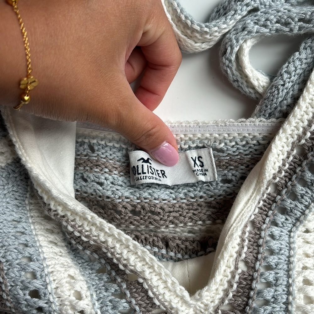 Hollister Crocheted Halter Crop Top - Picture 3 of 5